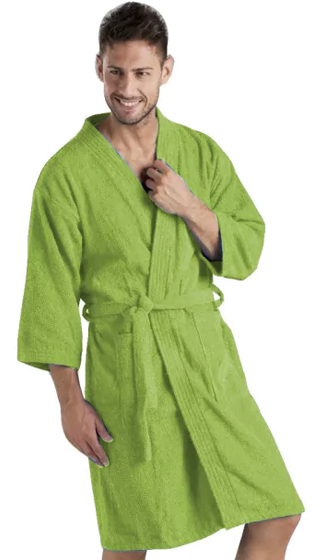 Bata de baño color verde limón para hombre