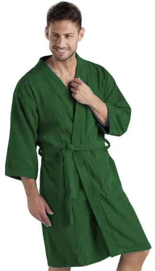 Bata de baño color verde para hombre