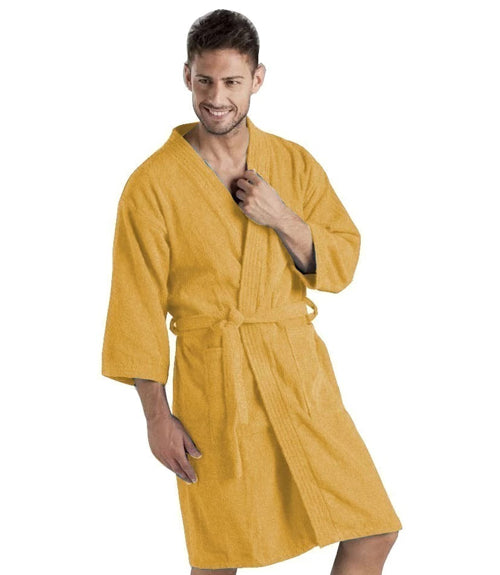 Batas de baño para hombre color amarillo lucuma